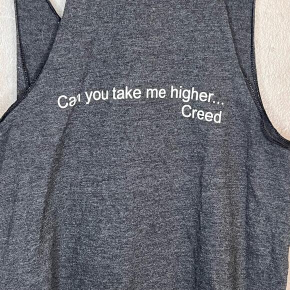 American Apparel Gray Creed Can You Take Me Higher Racerback Workout Shirt Large - Picture 11 of 11